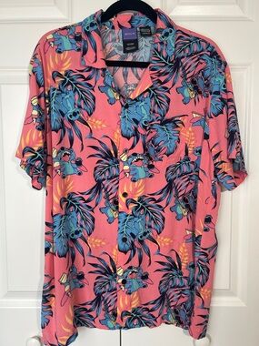 Disney Men's Pink and Blue Stitch Shirt